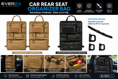 EVERZA Tactical Car Rear Seat Organizer Bag