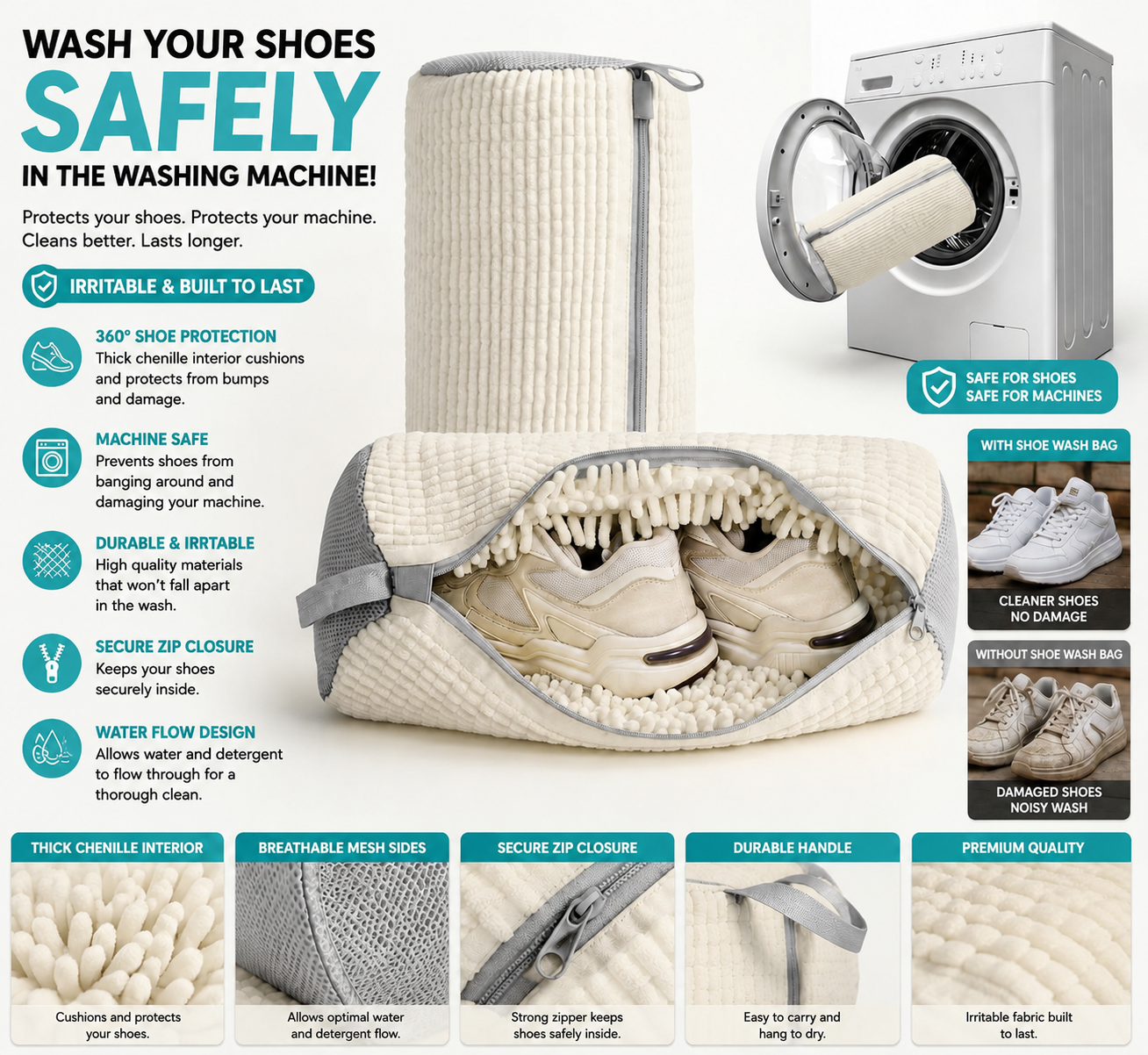 Premium Shoe Washing Bag