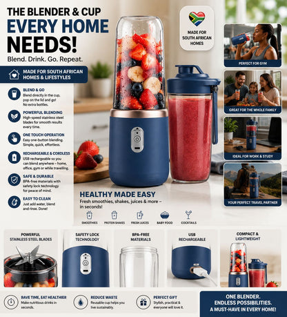 Portable Blend & Go Blender Bottle
