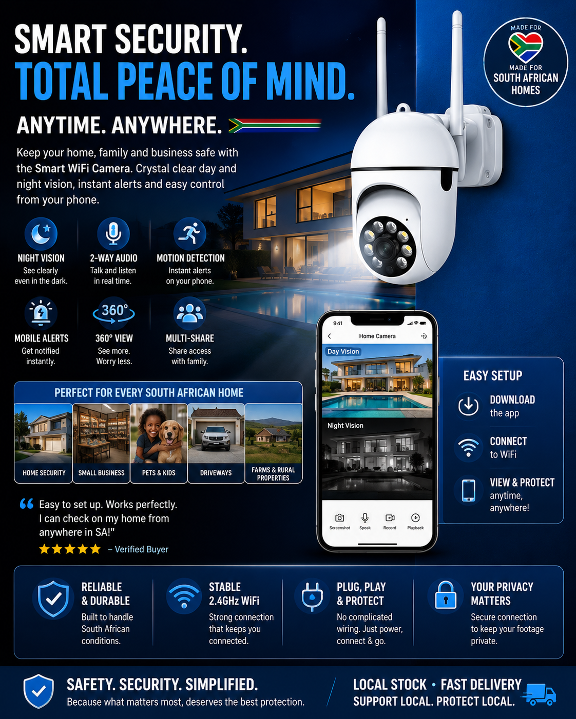 Smart WiFi Security Camera – 360° Home Protection