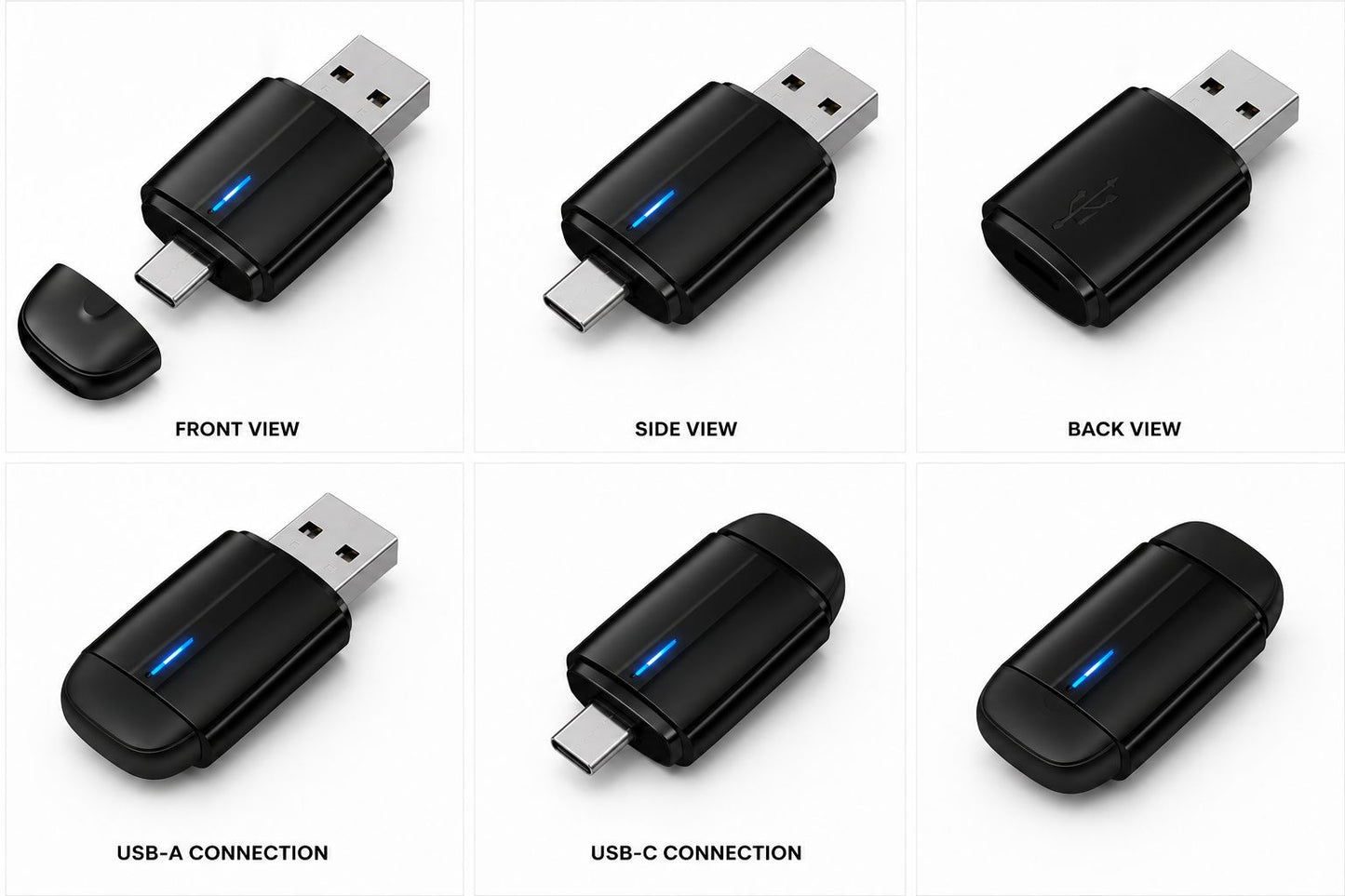Wireless CarPlay & Android Auto Adapter (USB-A & USB-C)