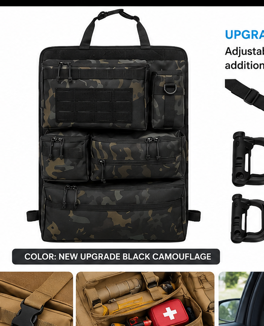 EVERZA Tactical Car Rear Seat Organizer Bag
