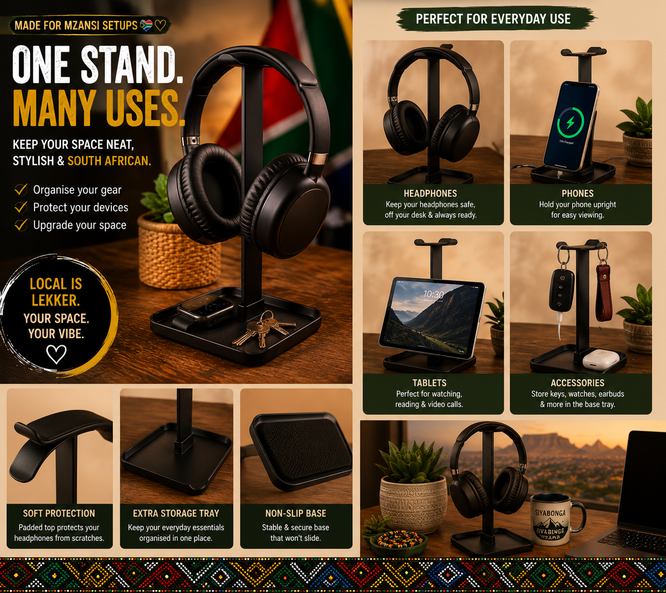 Premium Headphone & Device Stand – Organise Your Space in Style 🎧📱