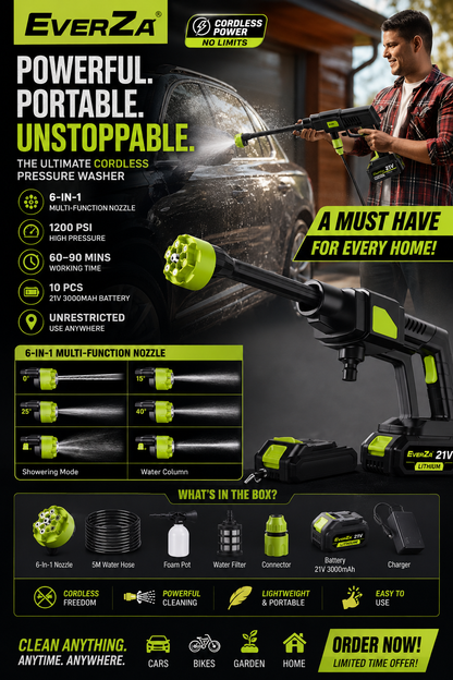 EverZa™ Cordless Pressure Washer Pro